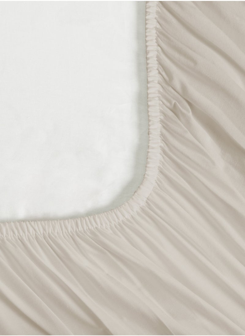 Cotton Fitted Sheet Set, 100% Cotton, 200 TC, 2 Pieces Single Size with 30 cm Deep Pocket - pzsku/ZD28E6D419A6F83843A77Z/45/_/1711528565/951e8a8c-92fd-4a38-b366-026b201ff309