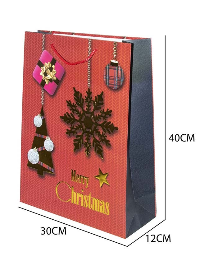 حقيبة هدايا كبيرة مكونة من 4 قطع لعيد الميلاد بحجم 30X40X12 سم بتصاميم متنوعة - Image 2