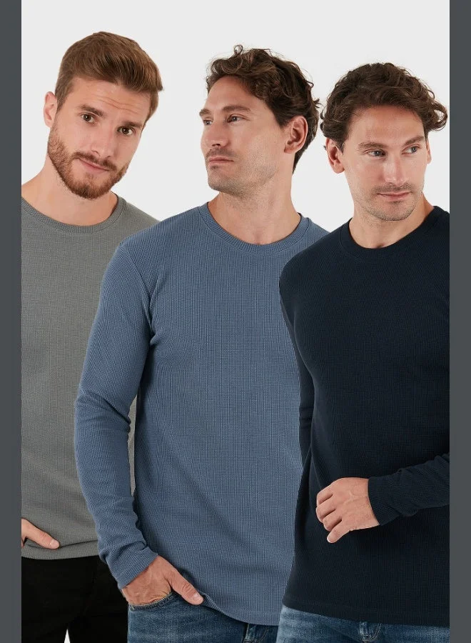 Buratti Cotton Crew Neck Slim Fit Basic 3-Pack Sweat Men's SWEAT 5905073S3
