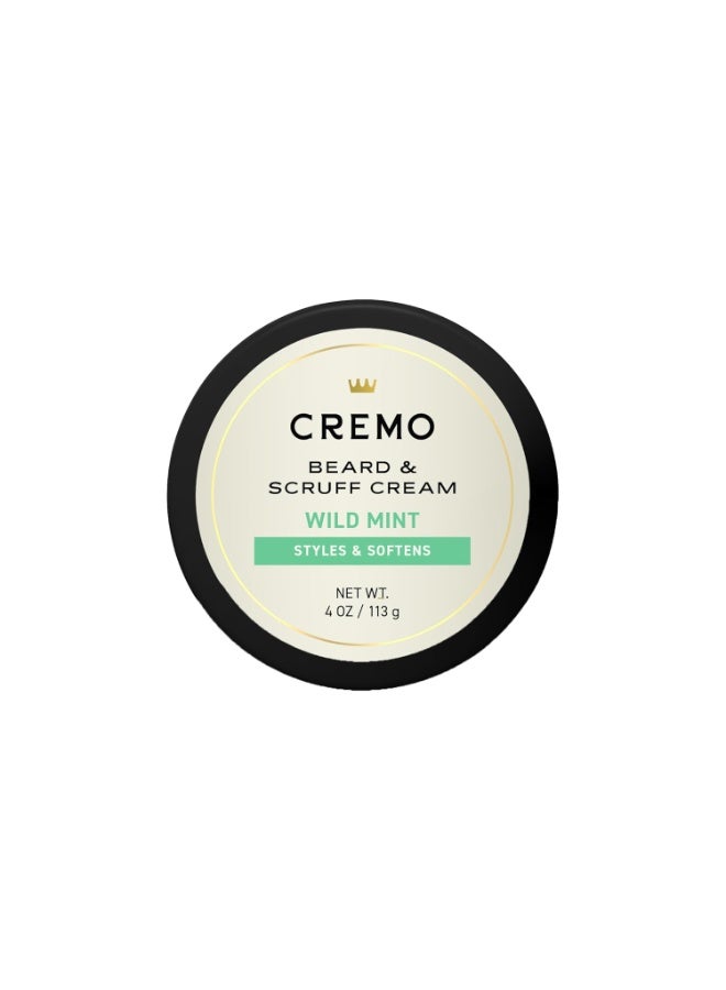 Cremo Beard & Scruff Cream, Wild Mint, 4 Ounce (Pack of 1) - Soothe Beard Itch, Condition and Offer Light-Hold Styling for Stubble and Scruff (Product Packaging May Vary) - Image 1