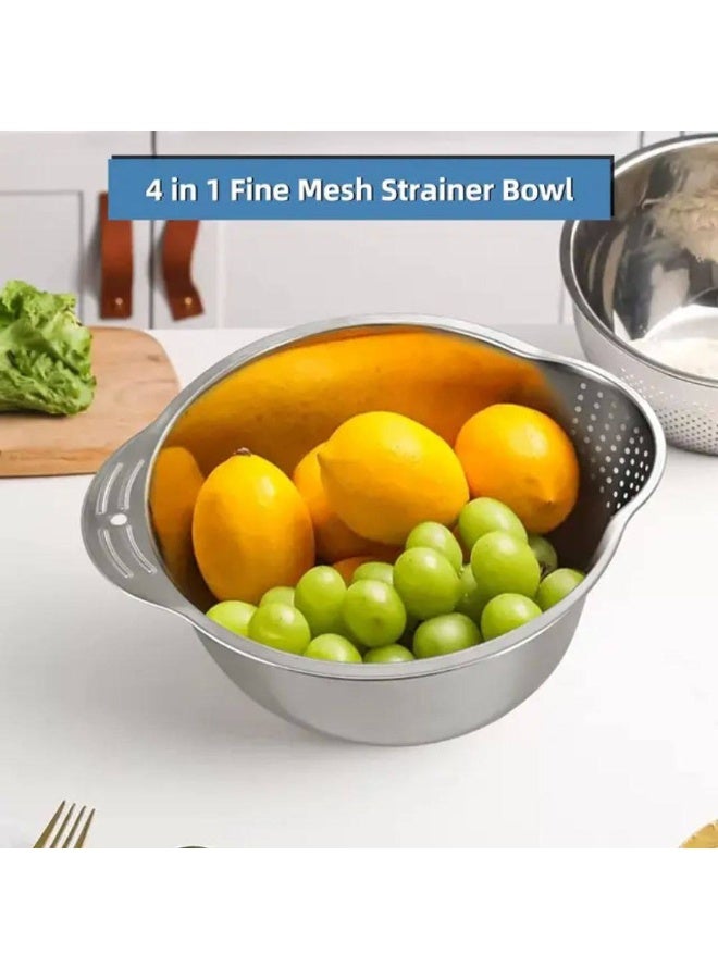 NAMA Stainless Steel Rice Washing Colander - Durable and Multi-Function, Silver - Image 4