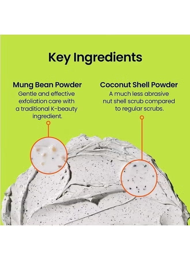 beplain Mung Bean Pore Clay mask 120ml, Wash Off Mask for Blackhead and Whitehead Care, Gently Exfoliate and Tighten Pores - Image 5
