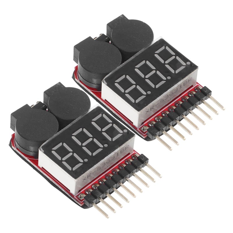 2Pcs Low Voltage Alarm Tester with LED Indicator for Lipo Battery Monitor - Image 2