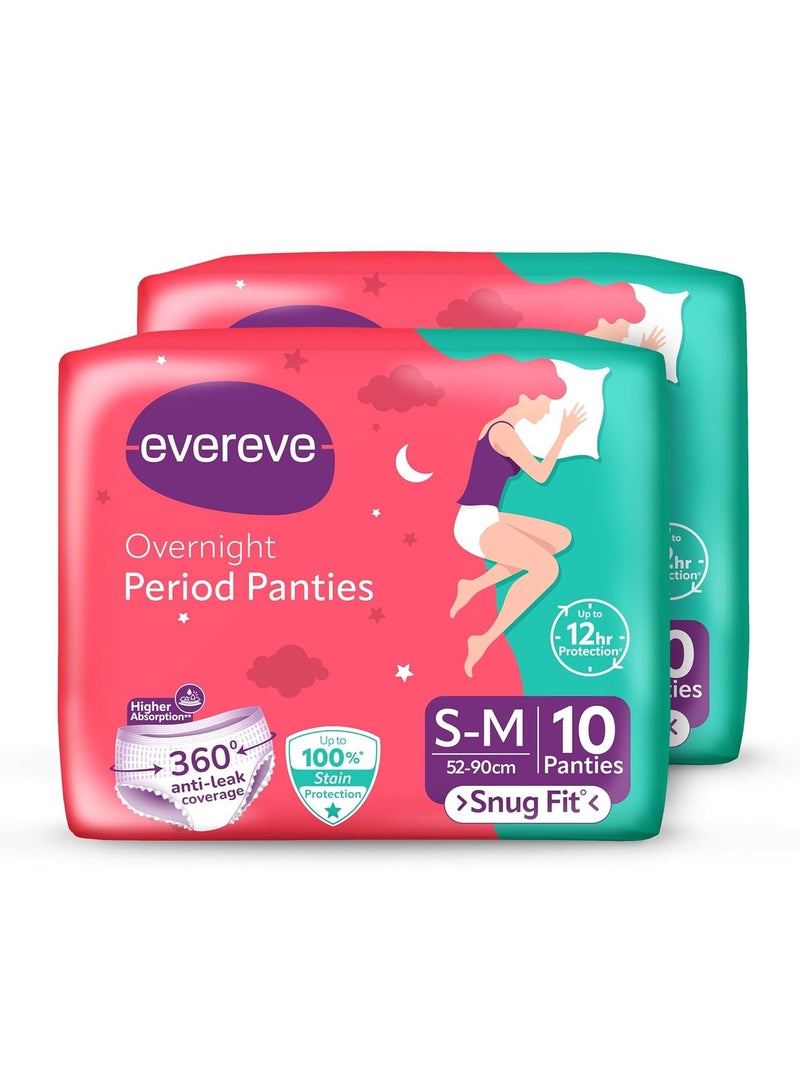 Evereve Evereve Period Panty For Girls & Women, (S-M), 2x10 Pcs, 360 Degree Coverage, 0% Leaks, High Absorbency For Heavy Flow, Maternity Delivery Pads, Postpartum & Overnight Protection, Disposable Panty - Image 1