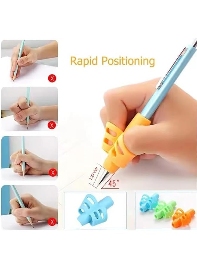 Ergonomic Pencil Grips for Kids Handwriting Improvement, Correcting Posture. Ideal for Homeschooling, Preschoolers and Special Education (Set of 3)  - Image 3