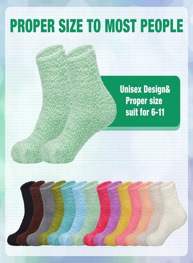 JaGely 14 Pairs Fuzzy Socks Bulk for Women Fluffy Cozy Slipper Warm Socks Nurse Gifts Plush Sleeping Gifts for Men Women Hospital Workers, Multicolor - Image 2