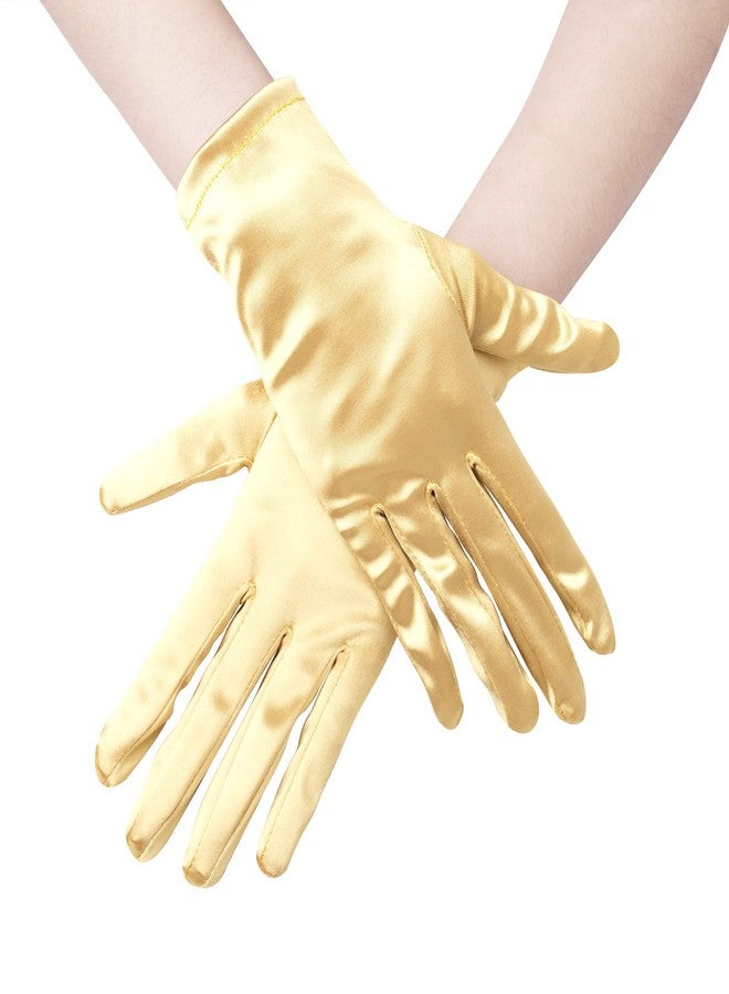 جيسن قفازات ساتان نسائية من جيسن، مقاس 9 بوصات، لون ذهبي، مناسبة لحفلات الزفاف والمناسبات الرسمية. - Image 3