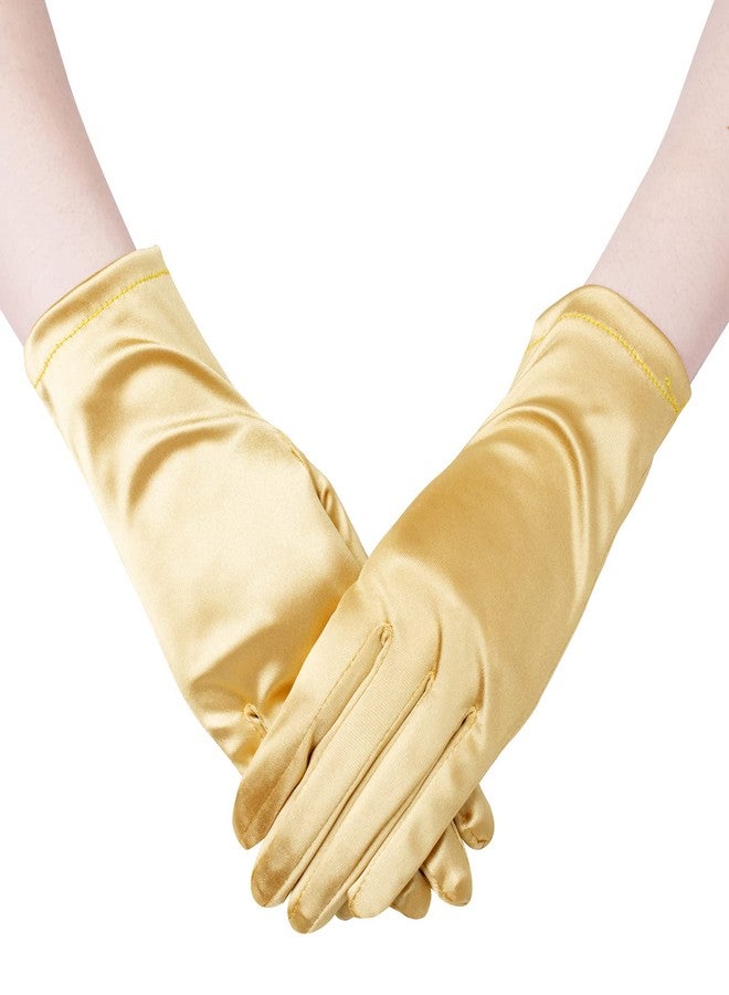 جيسن قفازات ساتان نسائية من جيسن، مقاس 9 بوصات، لون ذهبي، مناسبة لحفلات الزفاف والمناسبات الرسمية. - Image 1