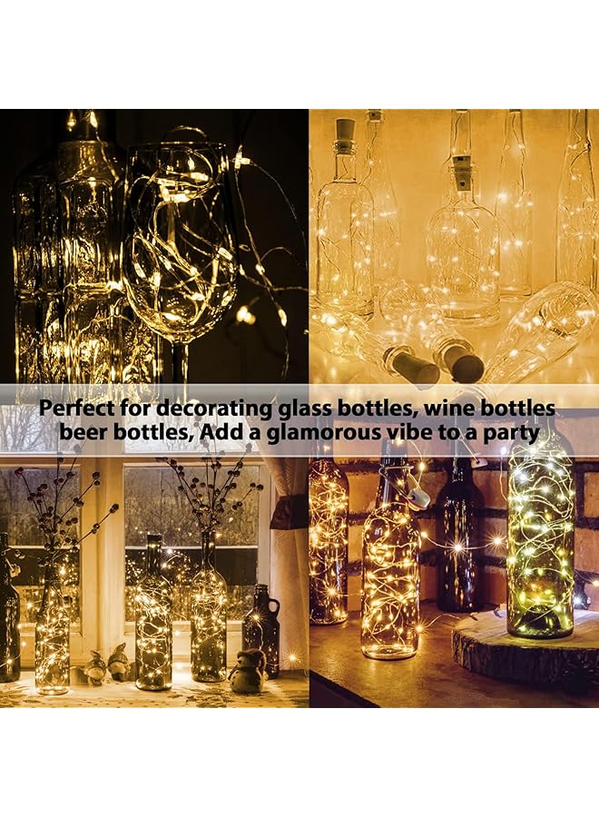 erorex Bottle Lights 2M 20 Led Cork Lights For Bottles Fairy Lights Battery Operated Led Bottle Light For Parties Diy Table Centrepieces Indoor Outdoor Decoration For Table Room Patio 10 Pack - Image 5