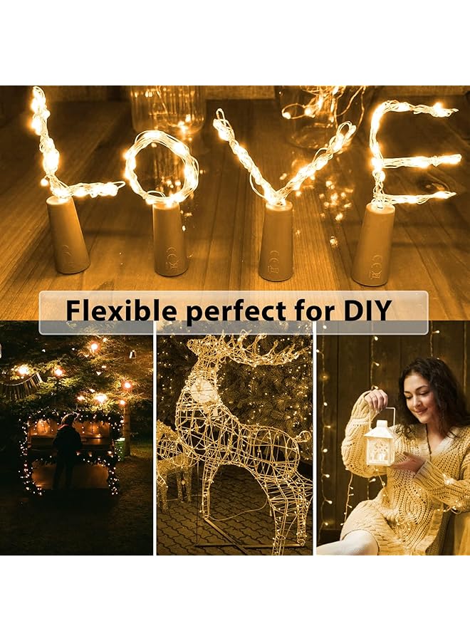erorex Bottle Lights 2M 20 Led Cork Lights For Bottles Fairy Lights Battery Operated Led Bottle Light For Parties Diy Table Centrepieces Indoor Outdoor Decoration For Table Room Patio 10 Pack - Image 3