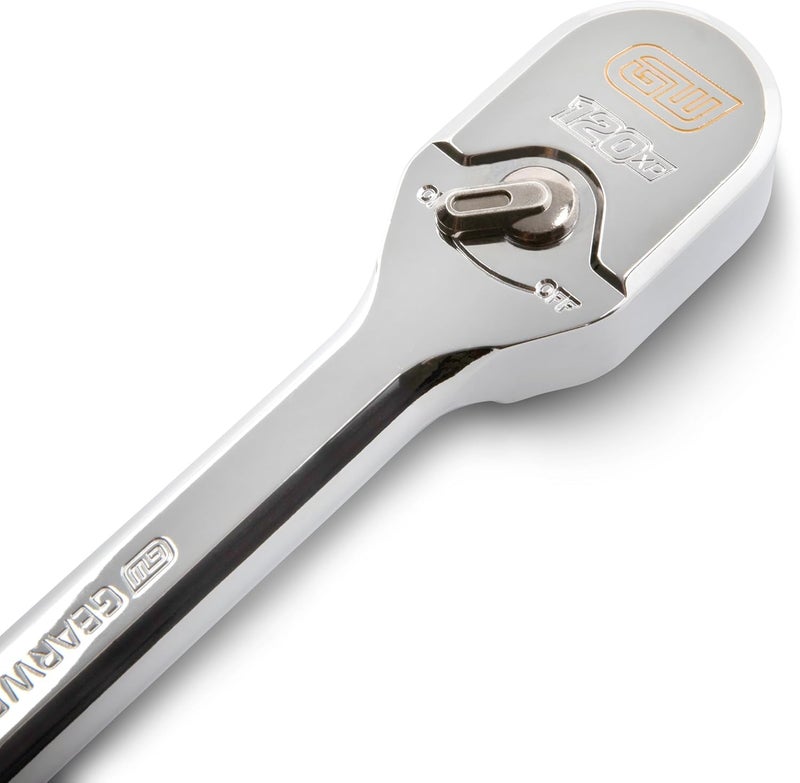 GEARWRENCH 12 Drive 120XP Full Polish Chrome Extra Long Handle Teardrop Ratchet  81364XP - Image 5