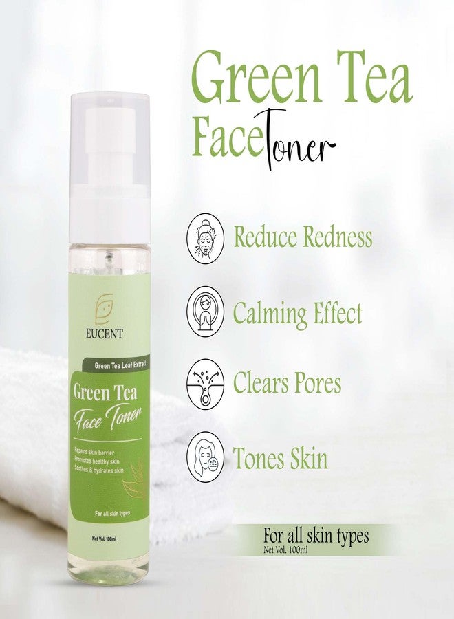 EUCENT Green Tea Face Toner, 100ml, Reduces Redness, Calming Effect, Clears Pores, Tones Skin, For All Skin Types - Image 2