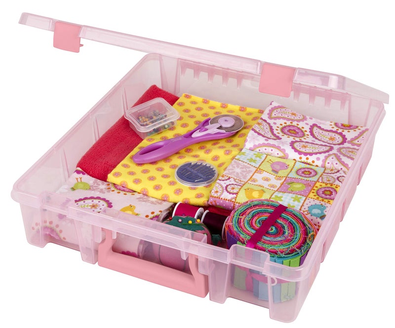 ArtBin 6955RK Super Satchel 1-Compartment Box, Art & Craft Organizer, 1-Pack, Translucent Blush - Image 4