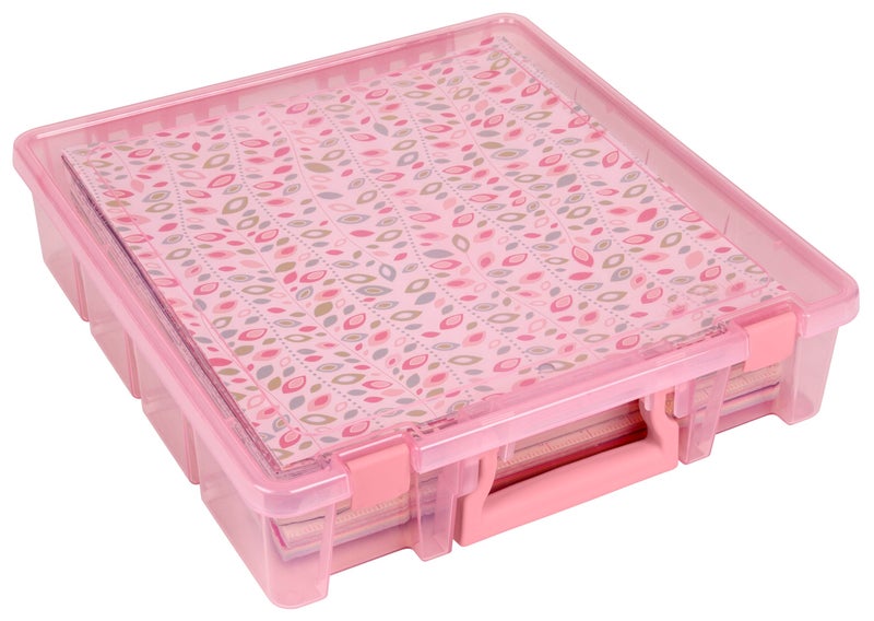 ArtBin 6955RK Super Satchel 1-Compartment Box, Art & Craft Organizer, 1-Pack, Translucent Blush - Image 5