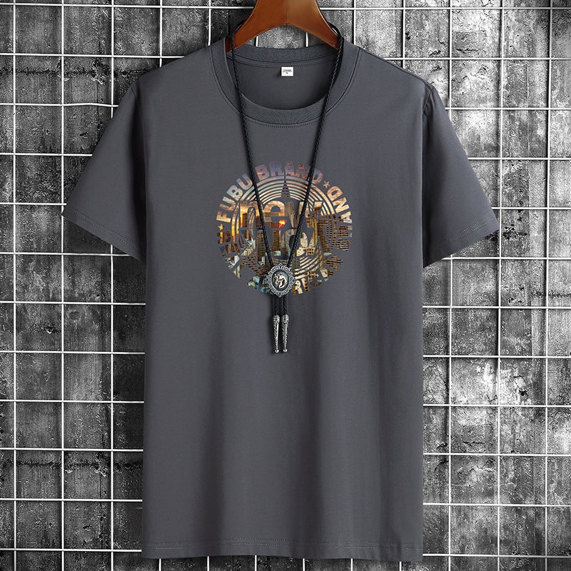 New Cotton Short-Sleeved T-Shirt Men'S Casual T-Shirt Base Shirt Loose Trendy Men'S Half-Sleeved T-Shirt Round Neck Top Ne - Image 2
