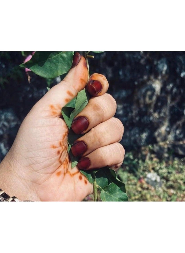 Amina Instant Nail Injection Henna Paste Mehendi Bottle | Vegan & Halal Nail Polish For Women | Without Chemicals | Long Lasting | Ready To Use Cherry Red Colour Stain (10ml) - Image 4