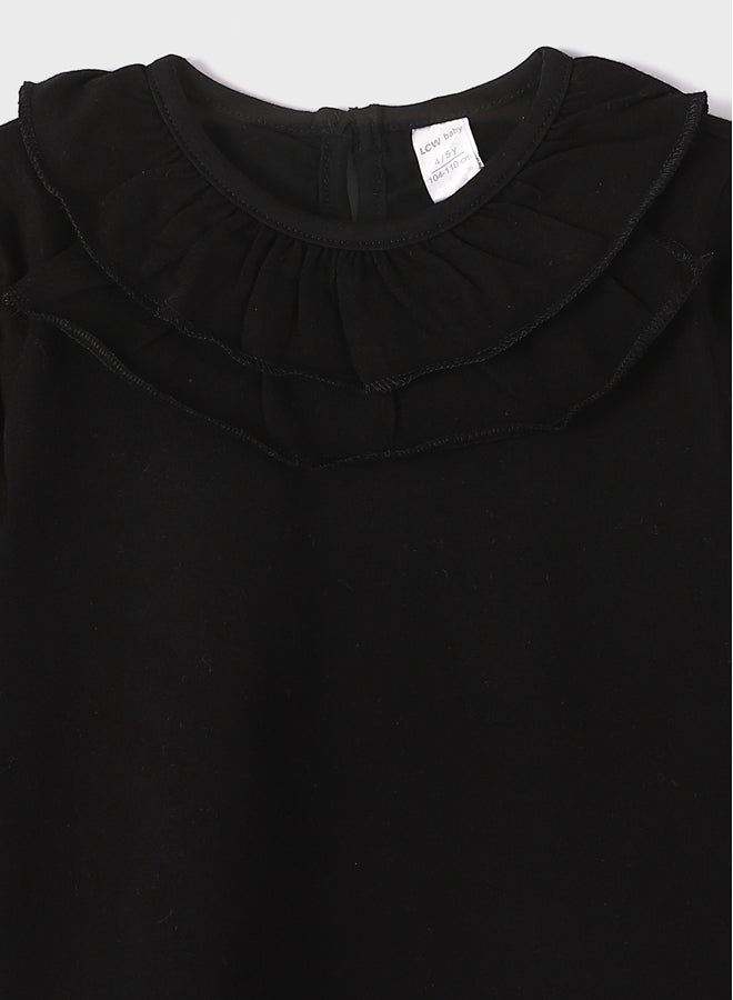 ال سي وايكيكي تيشيرت بياقة مستديرة وبأكمام طويلة للبنات الرضع  - Image 3