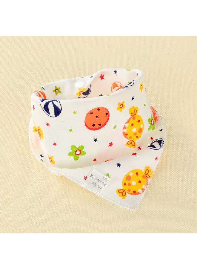 Baby's Towel Baby's Pure Cotton Triangle Towel Double Layer Cartoon Printed Baby's Triangle Towel Children's Bib