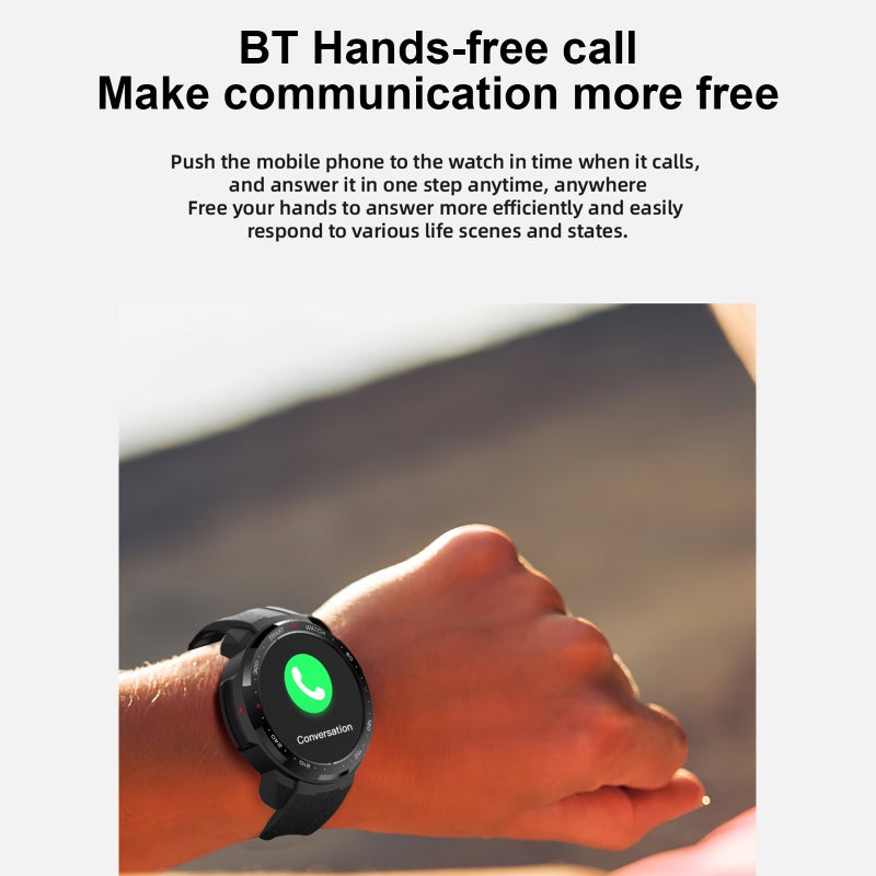 Smart Sports Watch: 1.28" Color Screen Silver Soft TPU+Leather Strap - BT Call & Message Reminder 8GB Music Smart Watch for Fitness Enthusiasts Health Monitoring Daily Use - Image 4