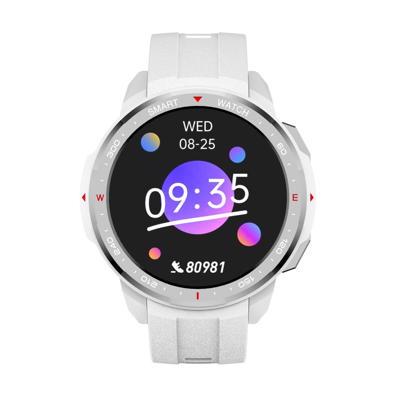 Smart Sports Watch: 1.28" Color Screen Silver Soft TPU+Leather Strap - BT Call & Message Reminder 8GB Music Smart Watch for Fitness Enthusiasts Health Monitoring Daily Use - Image 1
