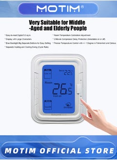 Motim T6861 Thermostat Blue Vertical 220V Temperature Controller Thermostat Temperature Switch Panel  - Image 2