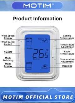 Motim T6861 Thermostat Blue Vertical 220V Temperature Controller Thermostat Temperature Switch Panel  - Image 3