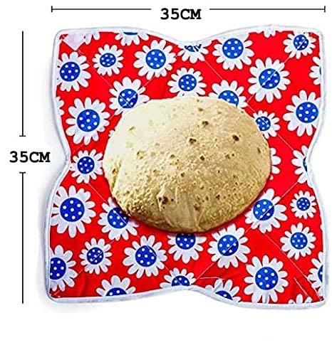 Kitchwish Cotton Roti/Chapati Cover/Traditional Roti Rumals Printed Roti Square Flap Cover Pack of 6 (Multicolor&Assorted Design) - Image 2