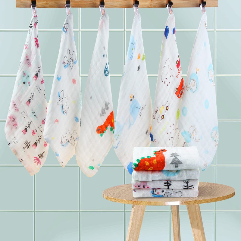 Koo-dib Baby Muslin Washcloths Baby Towels and Washcloths for Newborn Essentials Must Haves Wash Clothes Soft for Baby Muslin Burp Cloths for Face Baby Wash Cloths 10 Pack 10x10 Inches - Image 4