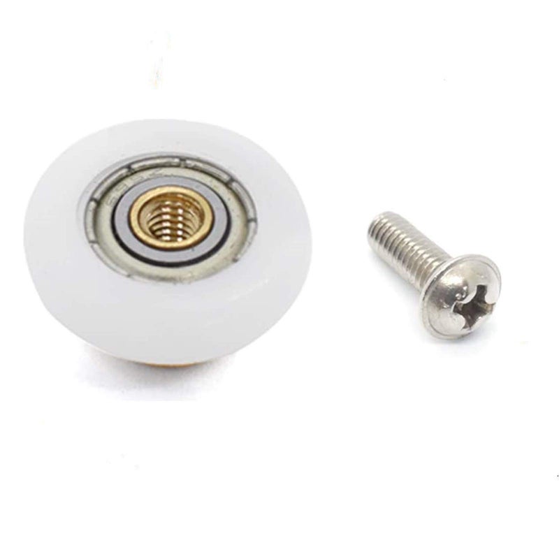 XUKEKOY 4 Sets Shower Door Rollers Runners Wheels Replacement Part Bathroom Glass Shower Sliding Door - 19mm x 5mm - Image 2