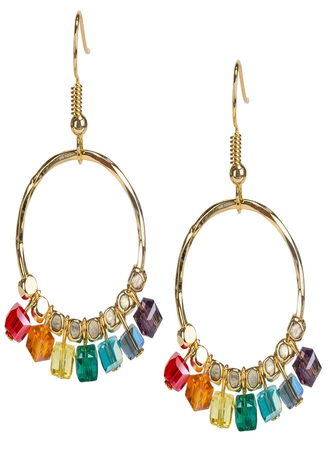 SPUNKYsoul Chakra Earrings for Women (Hoop Chakra Gold) - Image 1