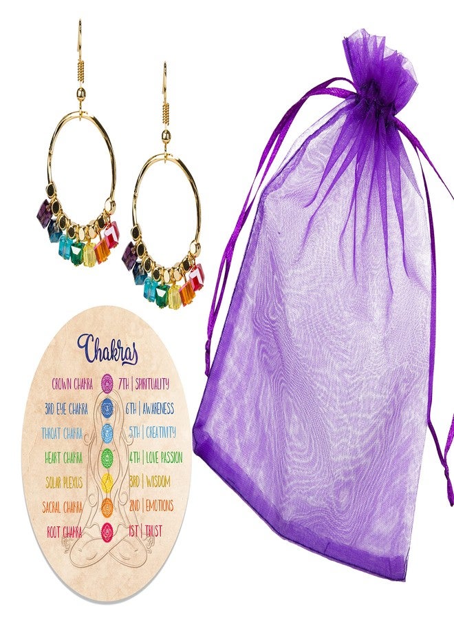 SPUNKYsoul Chakra Earrings for Women (Hoop Chakra Gold) - Image 4