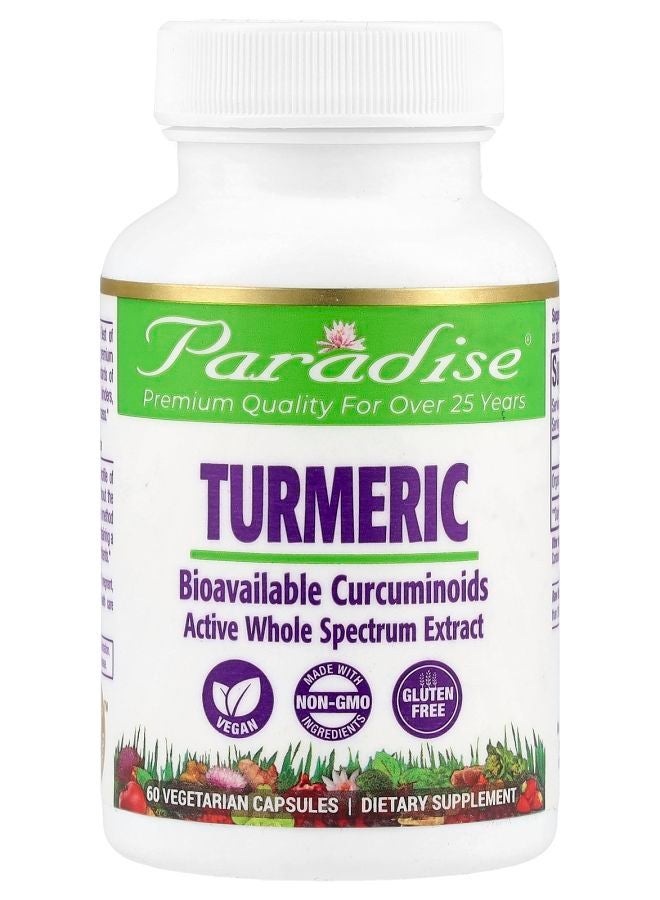Paradise Herbs Turmeric 60 Vegetarian Capsules