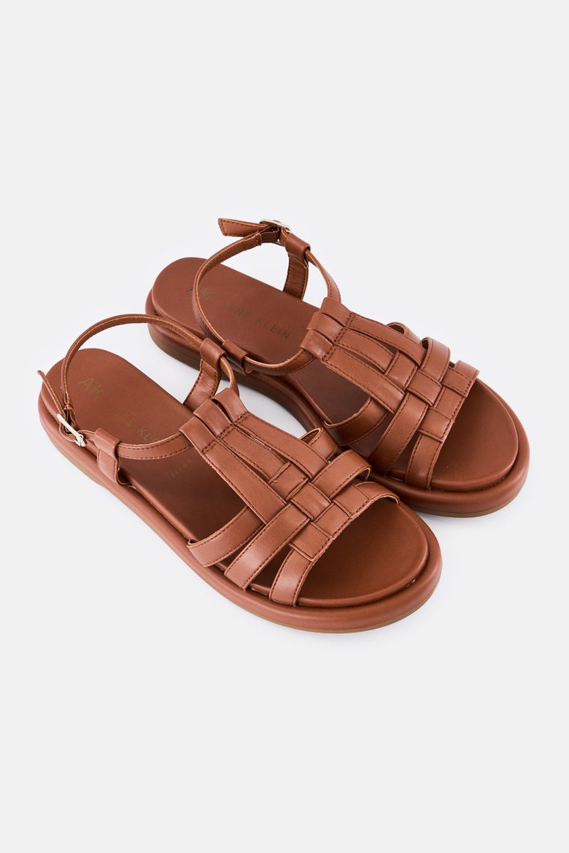 ANNE KLEIN Women Adjustable Buckle Sandals, Brown - Image 2