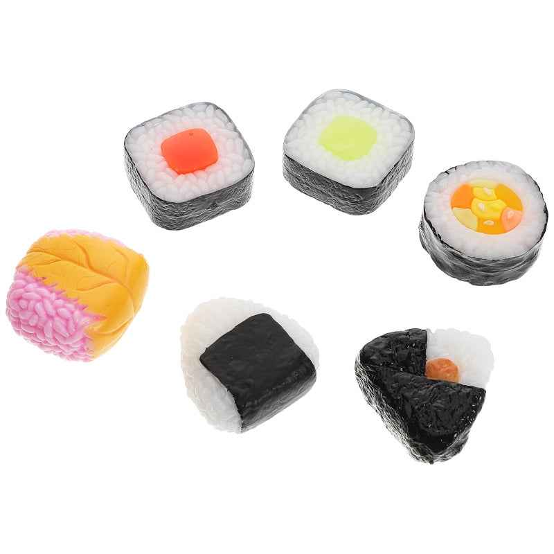 6pcs Fake Sushi: Realistic Japanese Sushi Food Models - Lifelike Onigiri Triangle Props for Photography Display and Teaching - Japanese Scene Decoration - Image 1