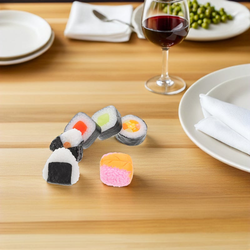 6pcs Fake Sushi: Realistic Japanese Sushi Food Models - Lifelike Onigiri Triangle Props for Photography Display and Teaching - Japanese Scene Decoration - Image 3