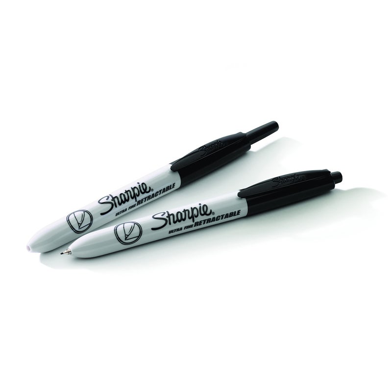 Sharpie Retractable Permanent Markers, Ultra Fine Point, Black, 12 Count - Image 5