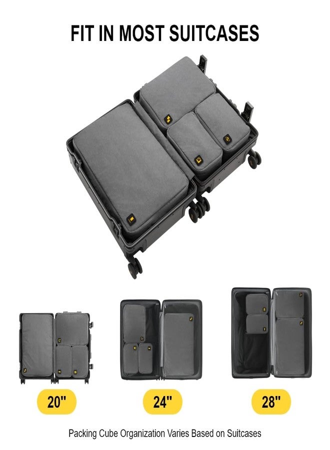 ليفل8 مجموعة مكعبات التعبئة LEVEL8 المكونة من 4 قطع لحقائب اليد، حقيبة تنظيم الأمتعة لمستلزمات السفر الأساسية - رمادي - Image 5