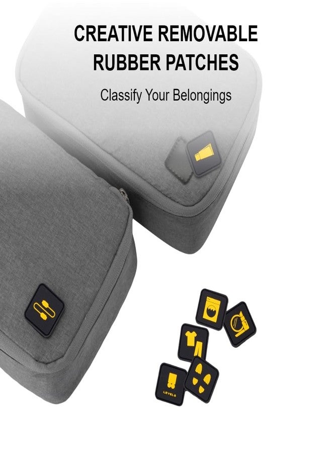 ليفل8 مجموعة مكعبات التعبئة LEVEL8 المكونة من 4 قطع لحقائب اليد، حقيبة تنظيم الأمتعة لمستلزمات السفر الأساسية - رمادي - Image 4