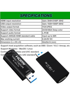 4K HDMI Video Capture Card USB 3.0 1080P 60HZ Game Streaming Adapter for Live Broadcasting and Screen Recording - pzsku/ZD28F528CBB4329E0FB5AZ/45/_/1726030550/daa7979d-826b-4756-9772-f14531411463