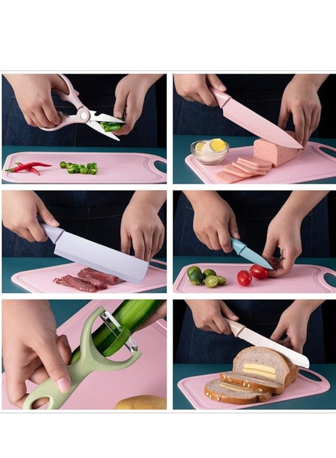 Colorful Kitchen Knife Set 6 PCS, Colored Knives Set with Non-Stick Coating, Chef Boxed Knives Set for Cooking, Camping, Travel, Picnic, BBQ and RV  - Image 4