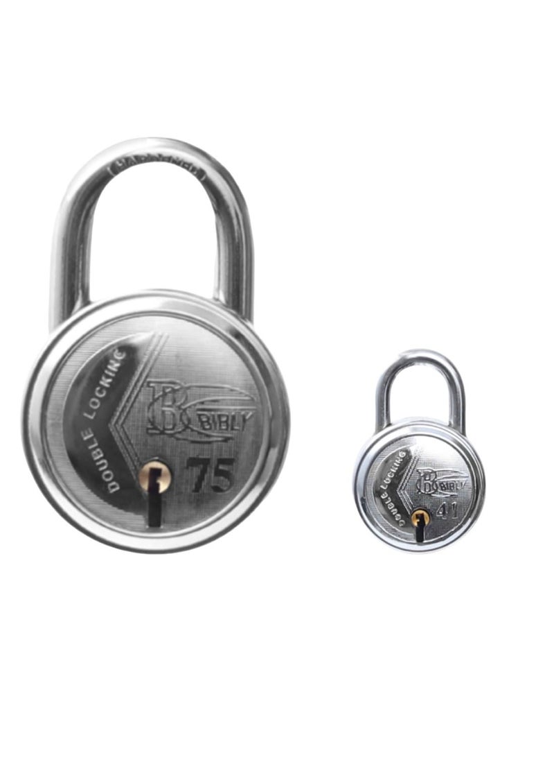 AUTHENTIC AK BEBLY Industries Fancy Round 75 MM 41 MM Padlock Combo B18  - Image 1