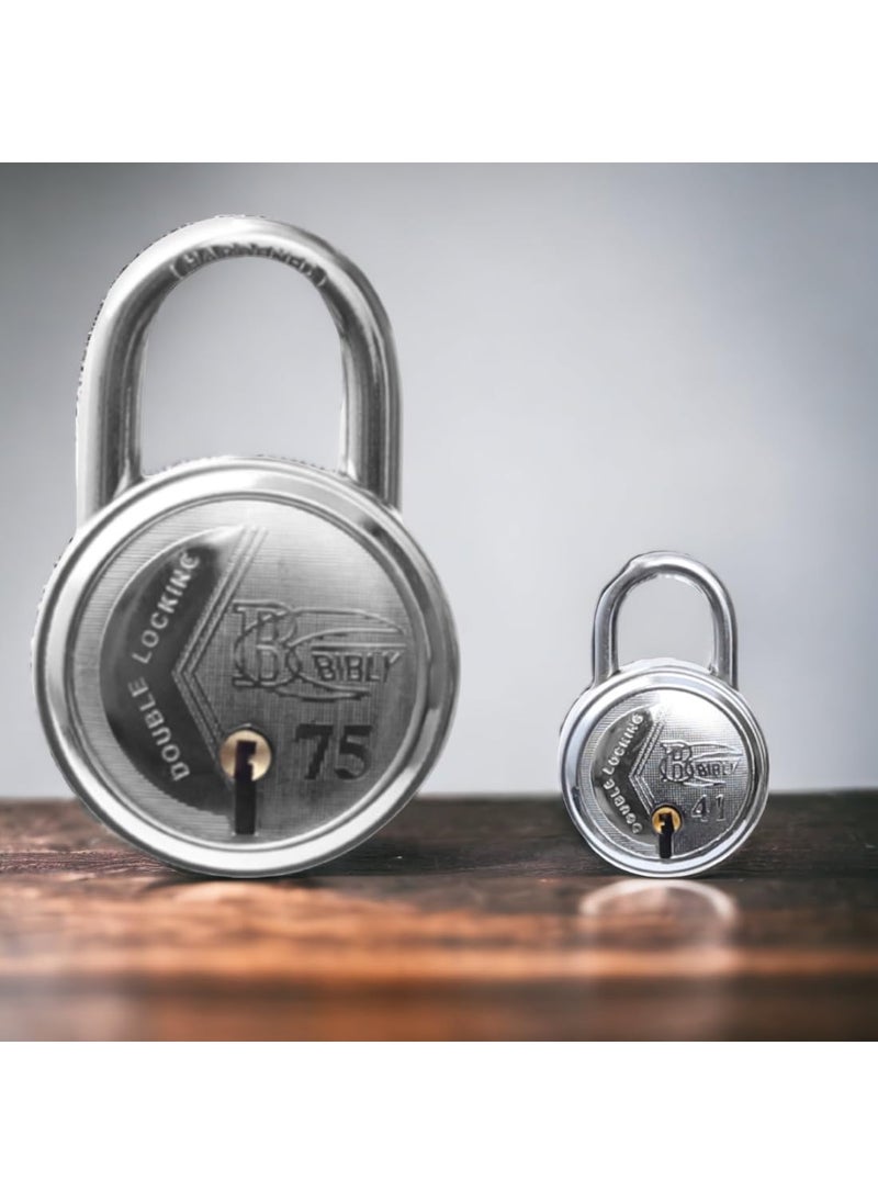 AUTHENTIC AK BEBLY Industries Fancy Round 75 MM 41 MM Padlock Combo B18  - Image 2