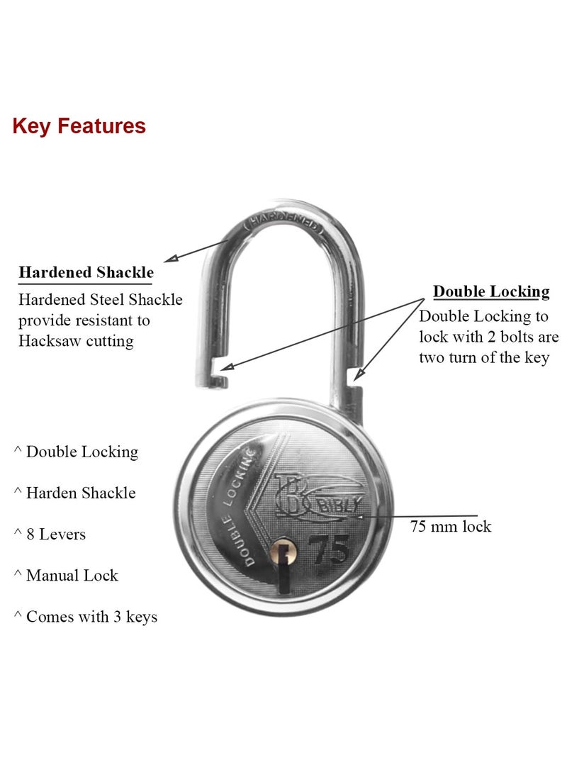AUTHENTIC AK BEBLY Industries Fancy Round 75 MM 41 MM Padlock Combo B18  - Image 5
