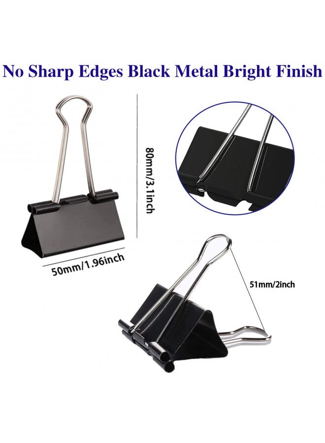 Aellabus Large Binder Clips 2 Inch (72 Pack), Extra Large Binder Clips Big Paper Clamps Giant Clips for Office and Home Supplies, Black - Image 1