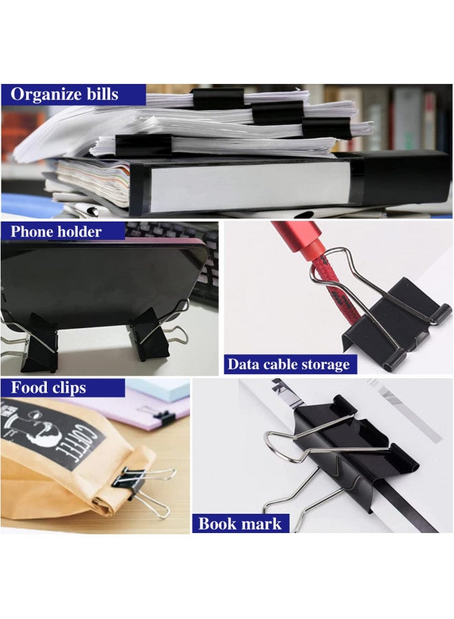 Aellabus Large Binder Clips 2 Inch (72 Pack), Extra Large Binder Clips Big Paper Clamps Giant Clips for Office and Home Supplies, Black - Image 3