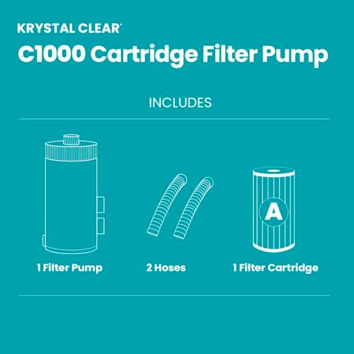 INTEX C1000 Krystal Clear Cartridge Filter Pump for Above Ground Pools: 1000 GPH Pump Flow Rate – Improved Circulation and Filtration – Easy Installation – Improved Water Clarity – Easy-to-Clean - Image 4