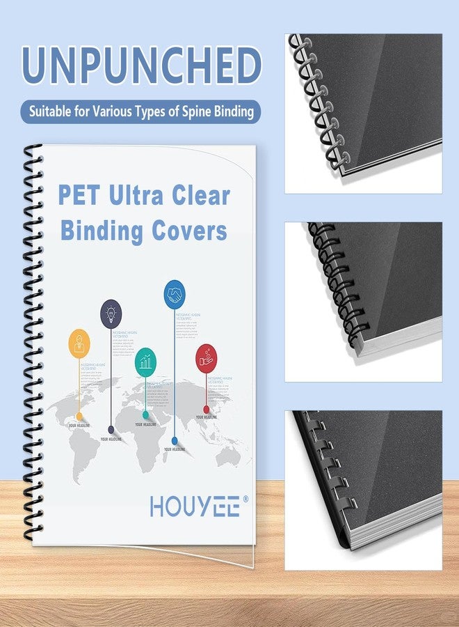 HOUYEE 100 Pack Ultra Clear Binding Presentation Covers, Clear Report Covers, Polythylene Terephthalate,8 Mil,8-1/2 x 11 Inches, Letter Size - Image 5