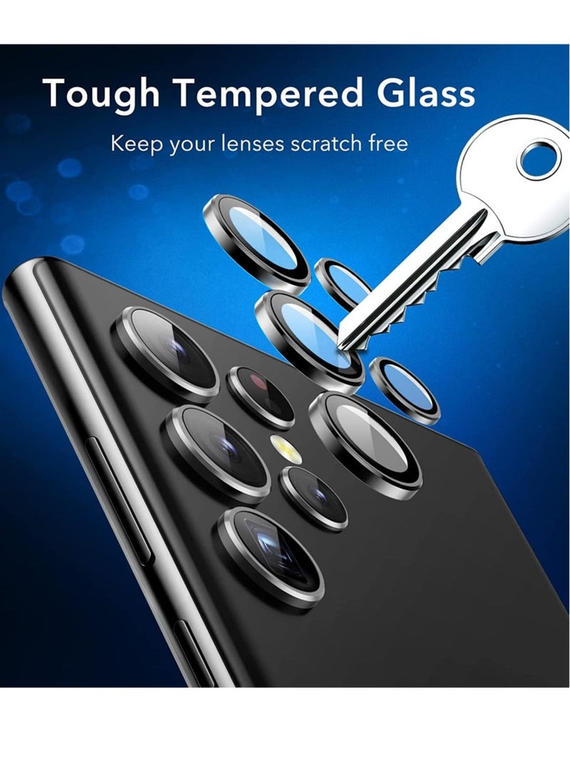 Raxoom Camera Lens Tempered Glass Protector for Galaxy S22 Ultra, Aviation Aluminum Alloys Protection Cap Scratch Resistant Protector, Compatible with Galaxy S22 Ultra - Image 2