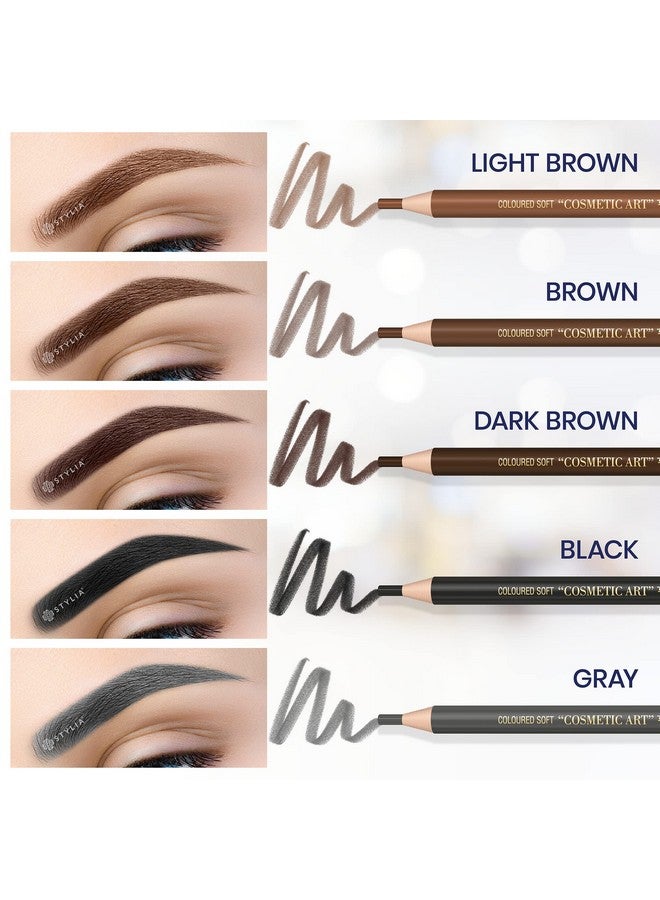Stylia Microblading Supplies Waterproof Eyebrow Pencil 12 Piece Black Brow Mapping Pencil Set For Marking Filling And Outlining Eye Brow Liners - Image 5
