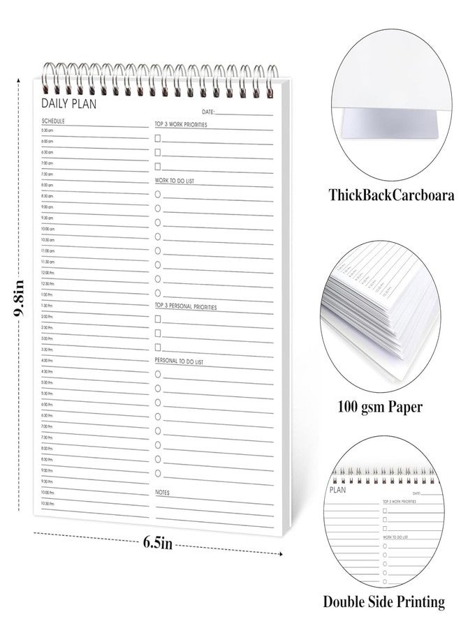 KAICN 3PC Daily Shedule Planner Hourly Appointment Planner Personal Organizer with Work To-Do List, Priorities 6.5 x 9.8 - Image 3